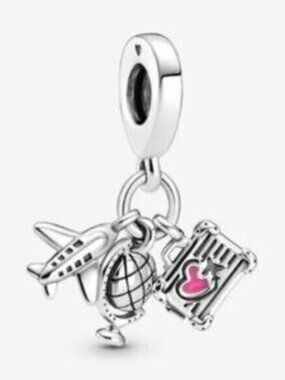 Pandora Airplane, Globe & Suitcase Dangle Charm